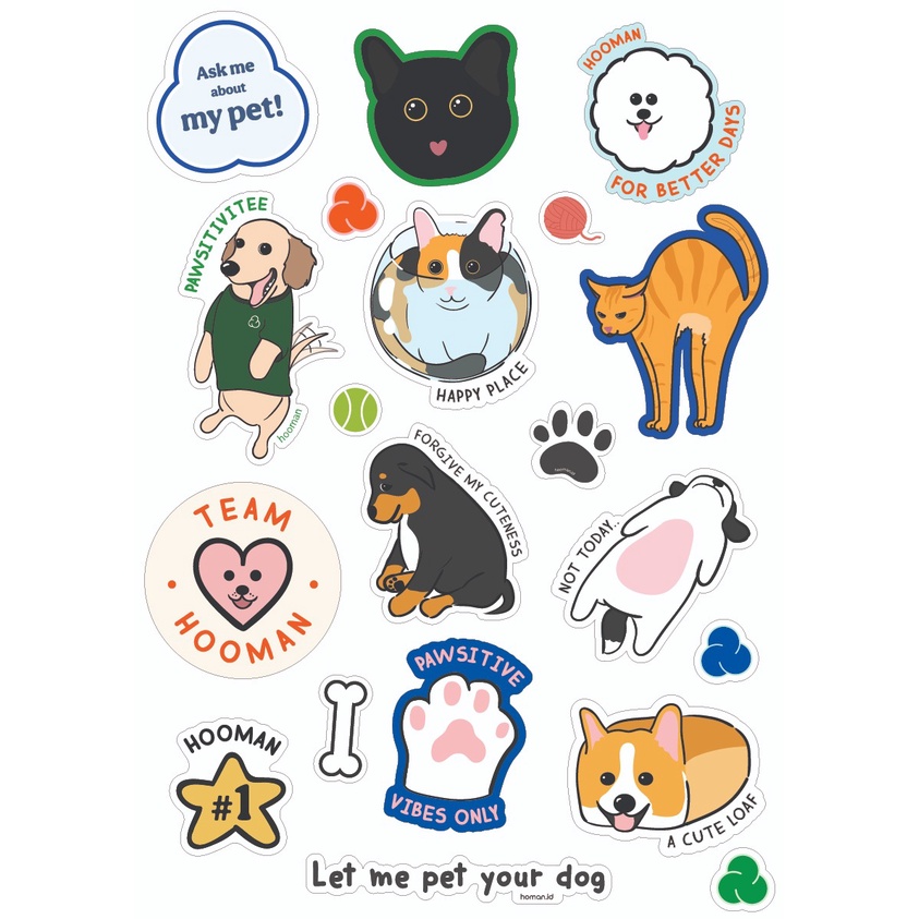 Jual Hooman Sticker Pack A5 - Pet Edition | Shopee Indonesia