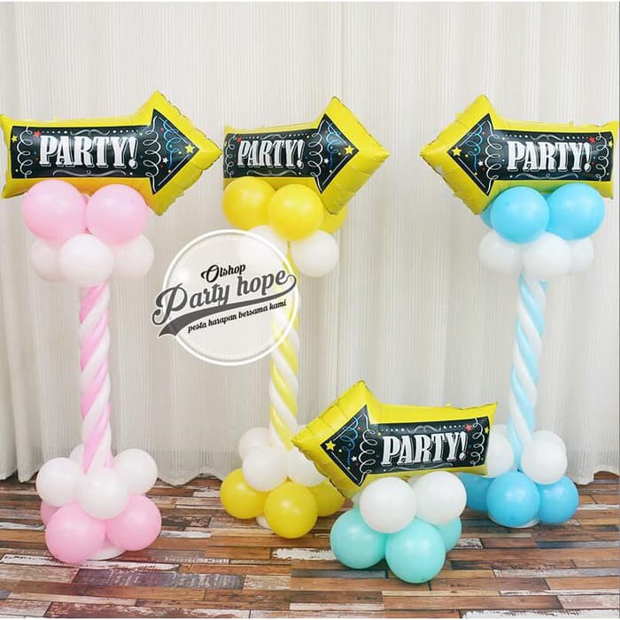Jual Balon Petunjuk Arah / Balon Foil Party Sign / Balon Party rambu ...
