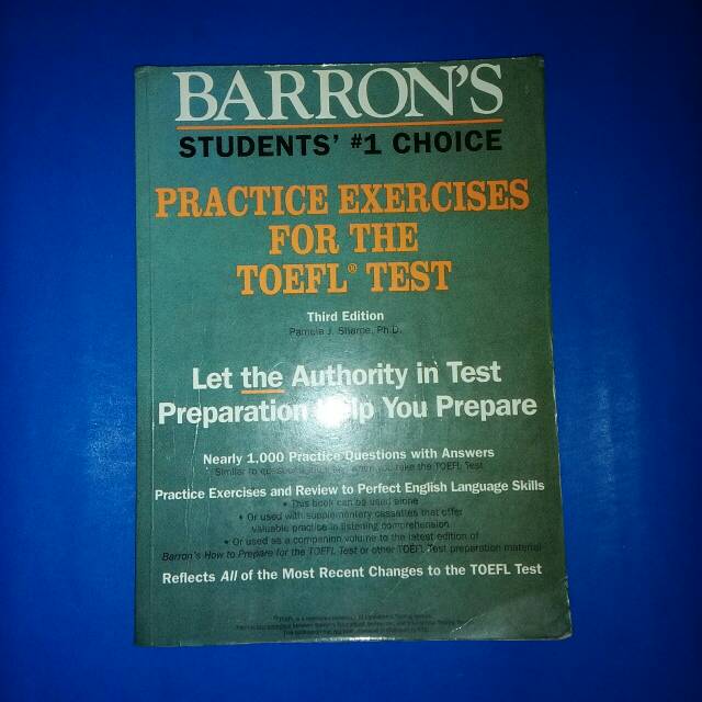Jual Buku Barrons Students 1 Choice Practice Exercises For The TOEFL ...