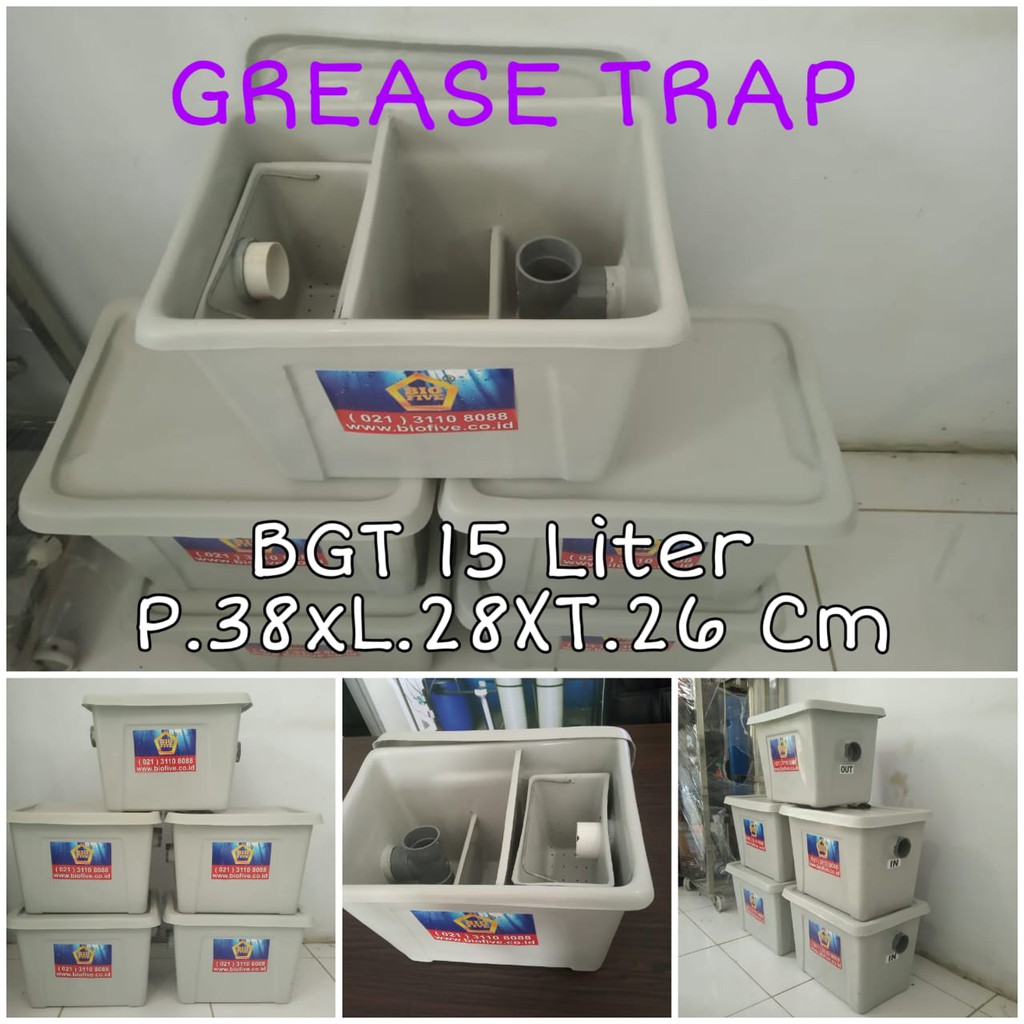 Jual Grease Trap Portable 15 Liter Penjebak Lemak Dapur Shopee Indonesia