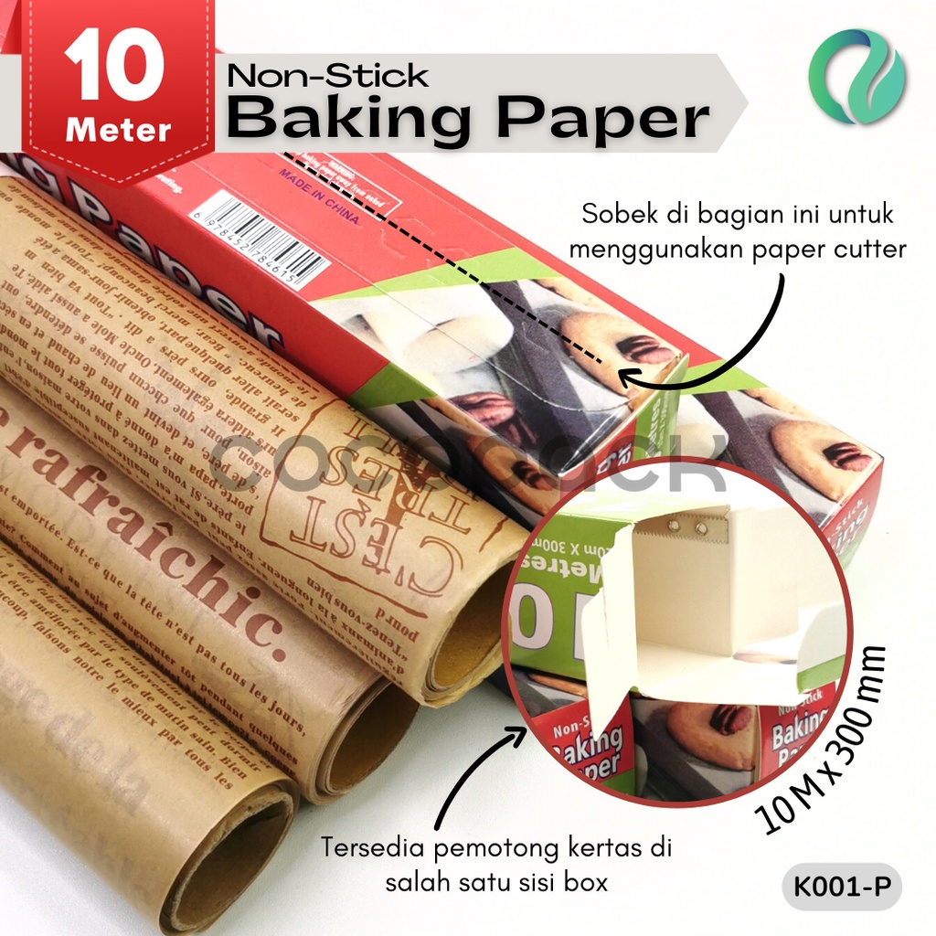 Jual Non Stick Baking Paper Kertas Alas Roti Kue 30cm x 10m Pattern ...