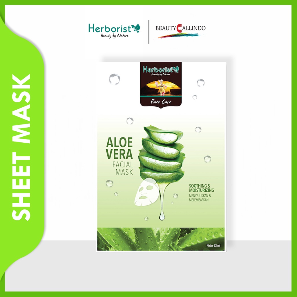 Jual Herborist Aloe Vera Facial Mask Masker Wajah 23ml Shopee Indonesia