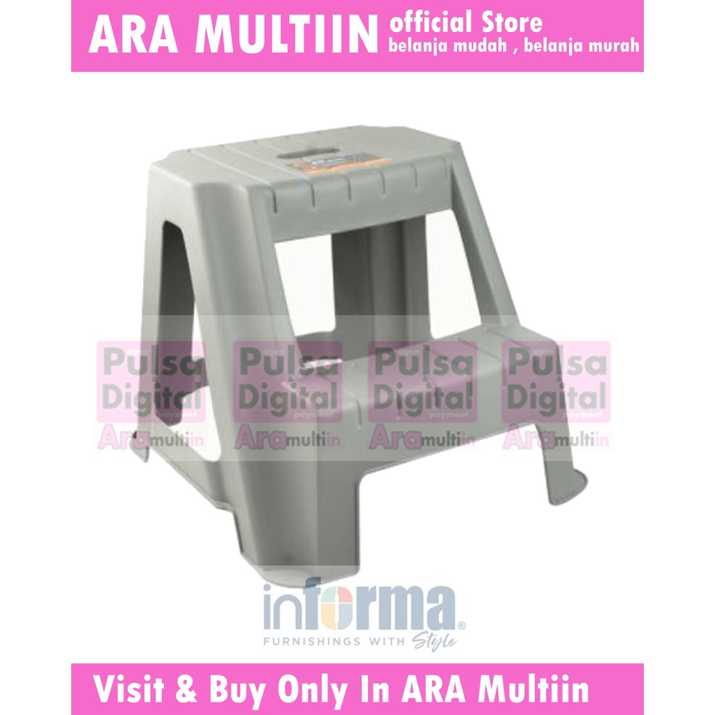 Jual INFORMA - BANGKU PIJAK - STEGO STEP STOOL GREY 49X51X42CM | Shopee ...
