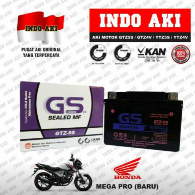 Jual Aki Motor Honda New Mega Pro Megapro GTZ5 GTZ5S GTZ 5S Golden Sea