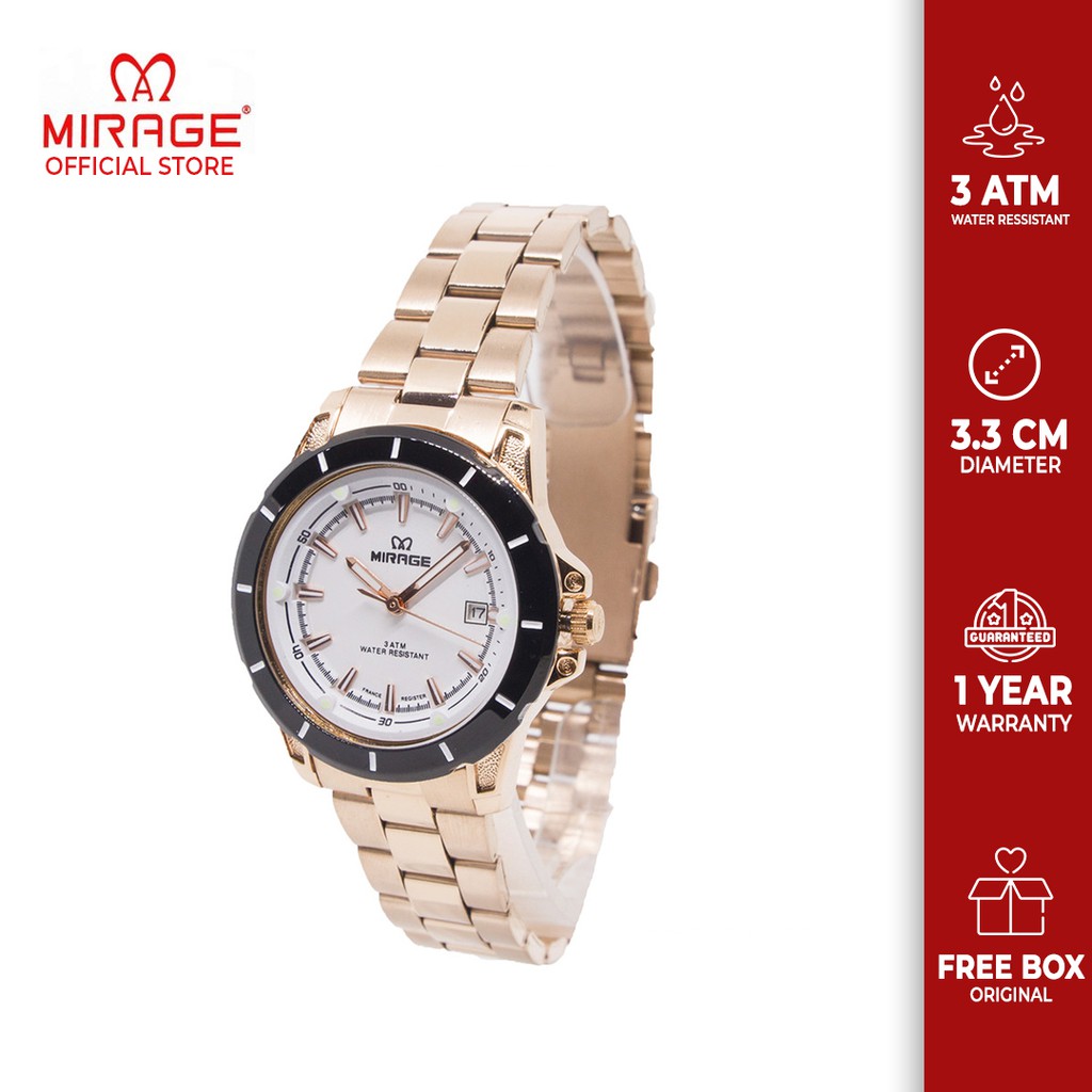 Jual Mirage Original Jam Tangan Analog Wanita Anti Air Sporty Elegant