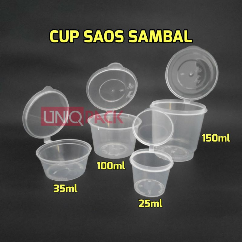 Jual Cup Saos Sambal 25ml 35ml 60ml 100ml 150ml Tempat Sauce Container Plastik Kecil Shopee 1199