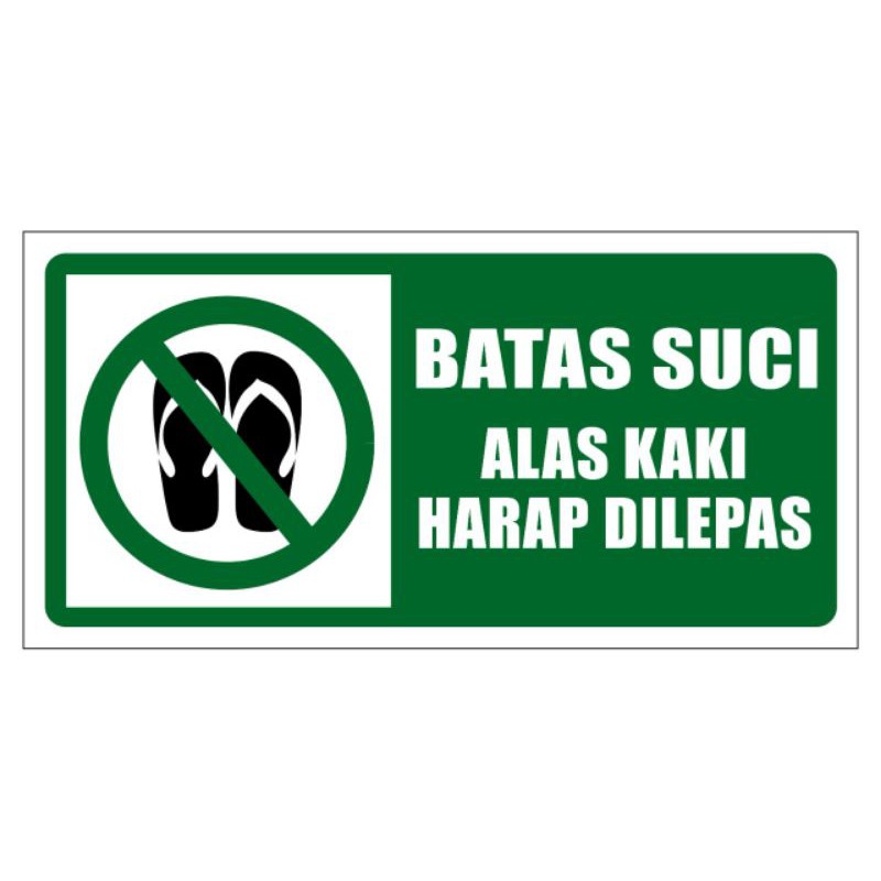 Jual Stiker Batas Suci Alas Kaki 30x15cm Harap Di Lepas Masjid Mushola