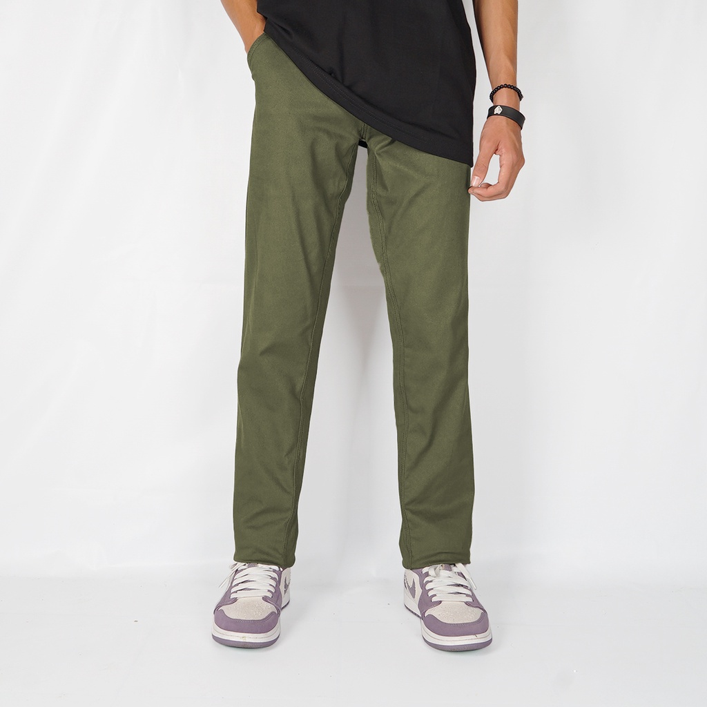 Jual NVSR Celana Panjang Hijau Army Long Chino Pants Army Green Casual