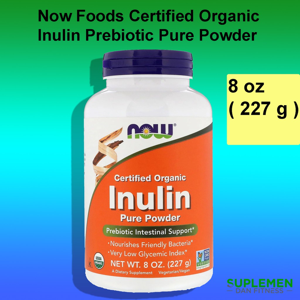 Jual Now Foods Certified Organic Inulin Prebiotic Pure Powder 8 oz 227 ...