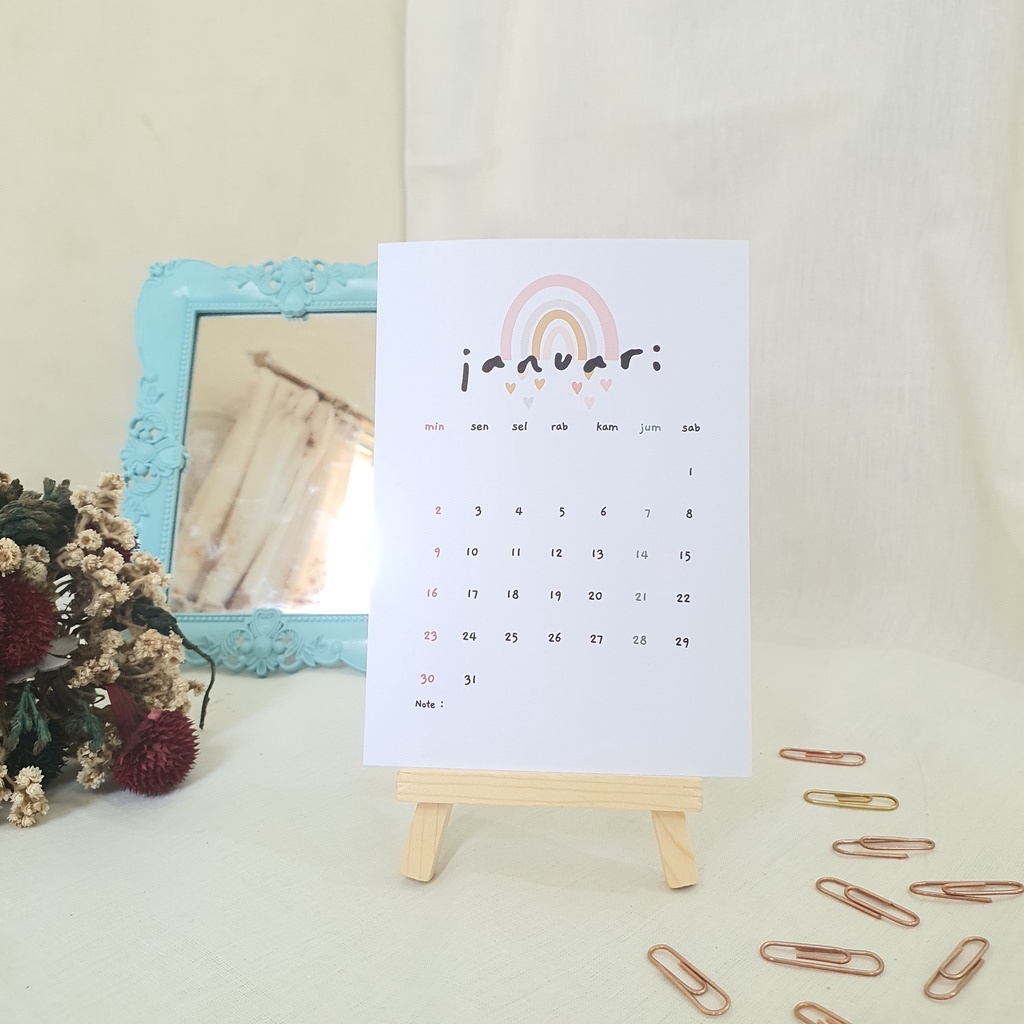 Jual Kalender Aesthetic 2025 / 2026 - Kalender Meja 2025 / 2026 ...