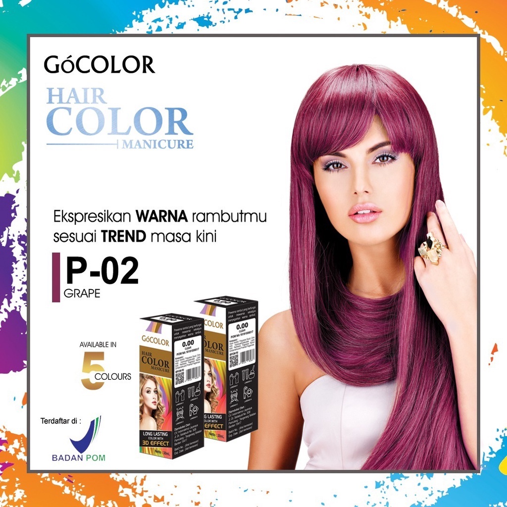 Jual GOCOLOR Hair Manicure One Step Coloring P-02 Grape Ukuran 30 ML ...