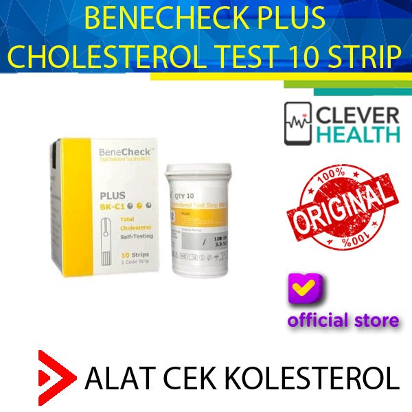 Jual BENECHECK PLUS CHOLESTEROL TEST 10 STRIP ALAT TEST KOLESTEROL ...