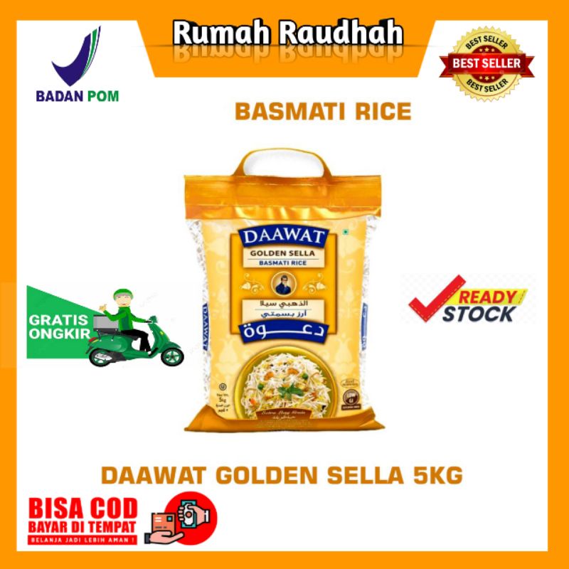 Jual BERAS BASMATI PREMIUM GOLD 5 KG ORGANIK DAAWAT GOLDEN SELLA BERAS