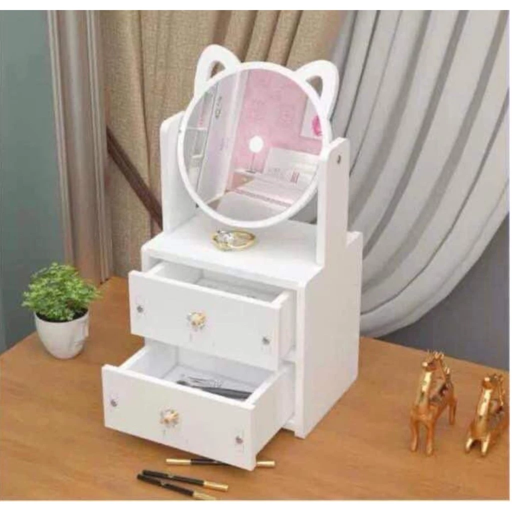 [UNIK88] JS-475 Rak Kosmetik Vintage dengan Cermin | AutoStock