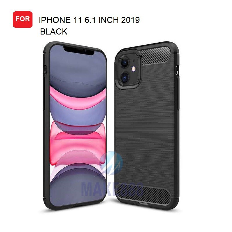 Case Ipaky Carbon Fiber Apple iPhone 11 iPhone 11 PRO MAX  Softcase Shockproof TPU BLACK