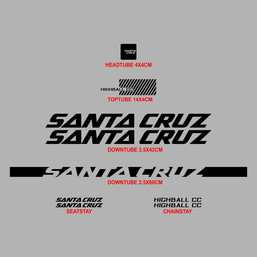 Jual Stiker Pack Sepeda Santa Cruz HighBall CC- Bicycle Decal Sticker ...