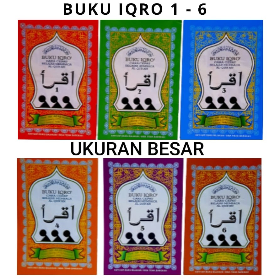 Jual 1 PAKET IQRO JILID 1 2 3 4 5 6 Ukuran Besar ( A5 ) Lengkap ...