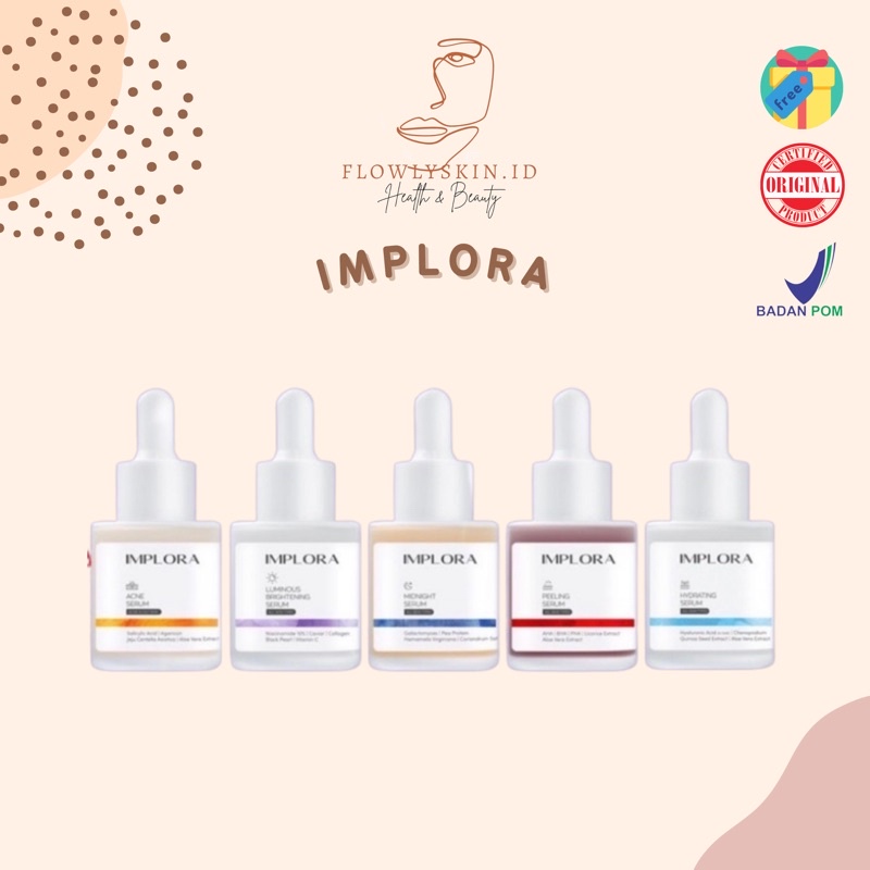Jual [READY‼️ RESMI] SERUM IMPLORA ACNE AHA BHA PEELING LUMINOUS BRIGHT ...