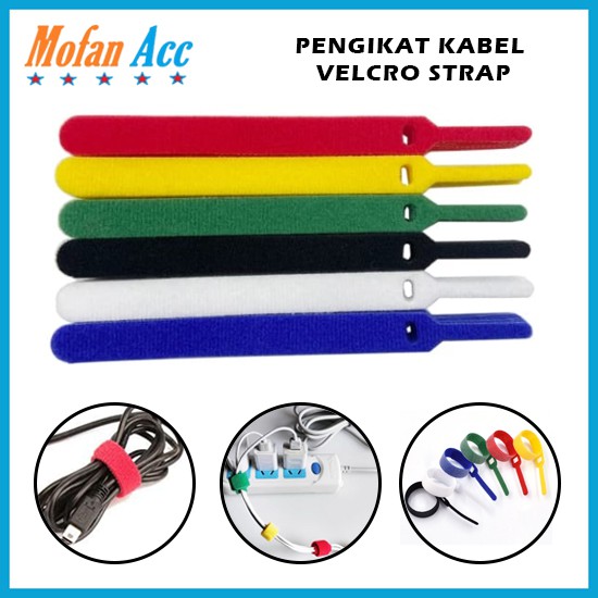 Jual Pengikat Kabel Velcro Strap 13Cm Binder Cable Penjepit Penggulung Pengait Tape Alat