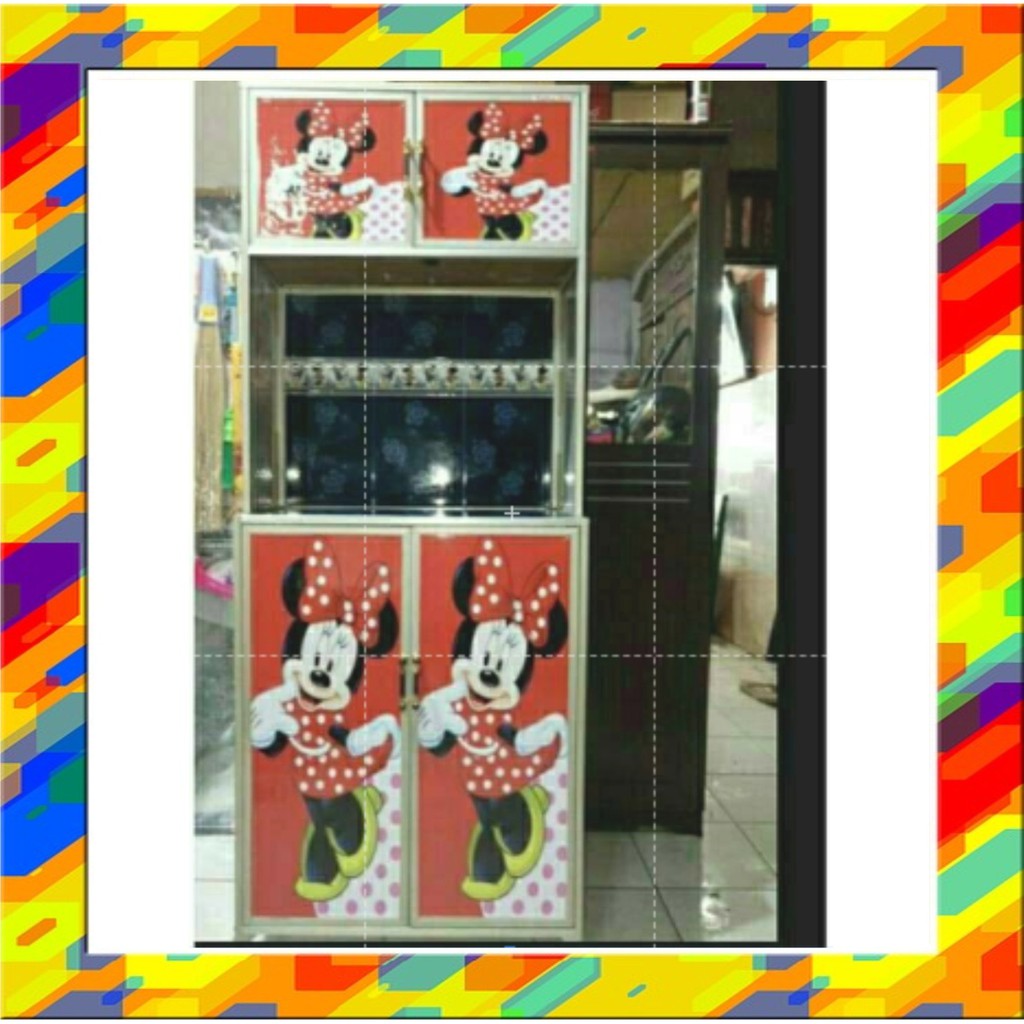Jual Stiker Rak Piring 4 Pintu Motif Mickey Mouse Koleksi Stiker Rak ...