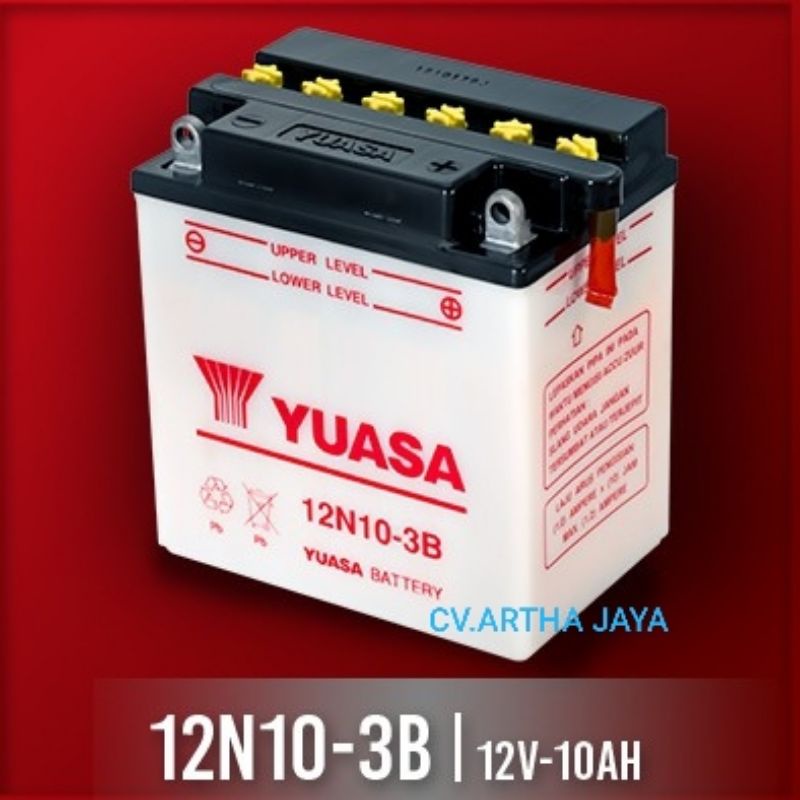 Jual AKI / ACCU YUASA 12N10-3B ( BASAH ) 12V - 10AH / 12 VOLT - 10