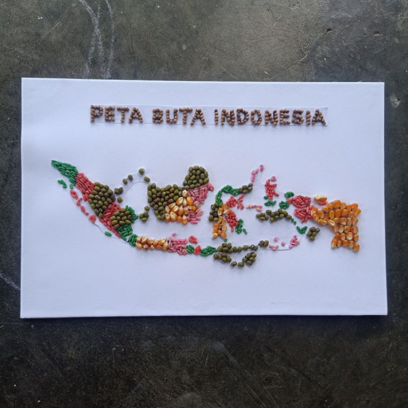 Jual kolase biji bijian kolase peta Indonesia kerajinan kolase | Shopee