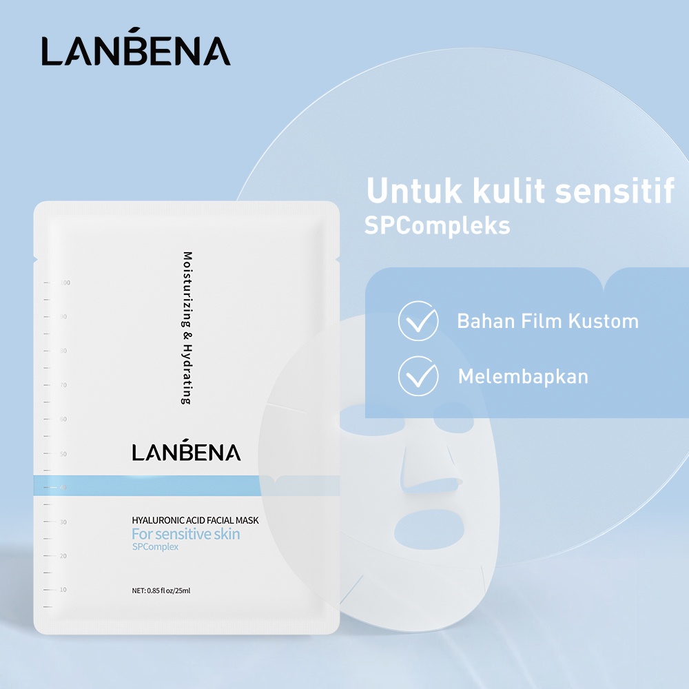 Jual [BPOM]Lanbena Masker Wajah Face Mask Sheet Mask 1 PC VC Whitening ...