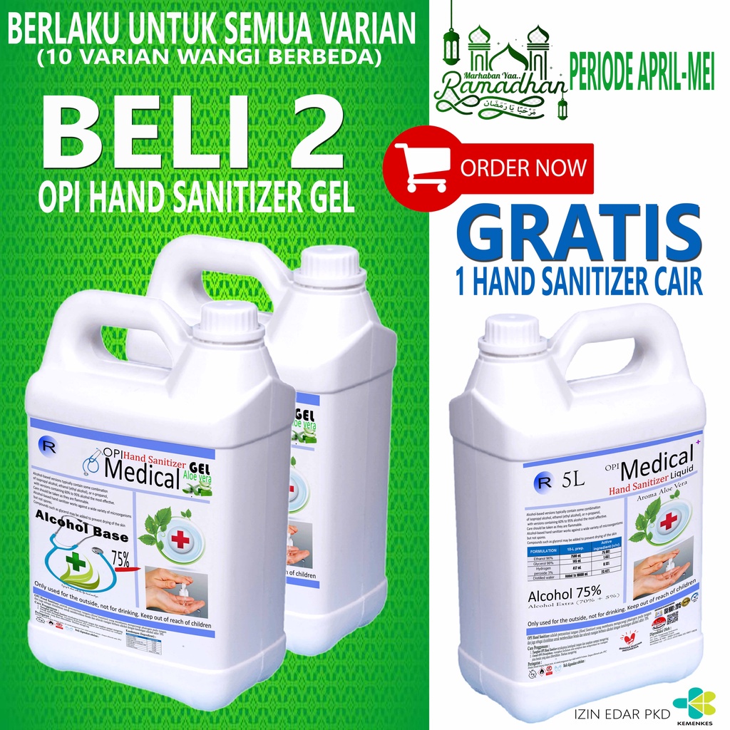 Jual Hand Sanitizer 1 Liter Dan 5 Liter Promo Beli 2 Gel Gratis 1 Buah