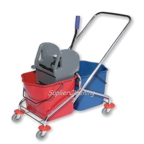 Jual Double Bucket Chrome 2X25 L with Grey Plastic Wringer CN | Shopee ...