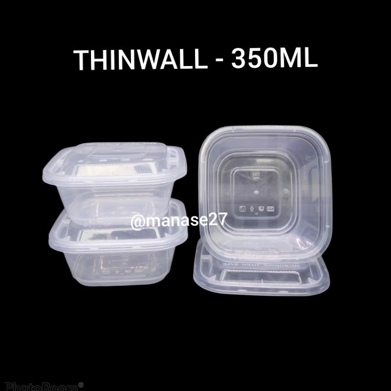Jual Thinwall 350ml Tempat Makanan Plastik Mika Tebal Box Dessert Kotak Persegi Shopee Indonesia 7236
