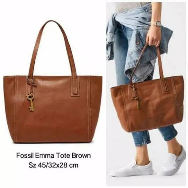 Tas fossil emma tote shopper brown original