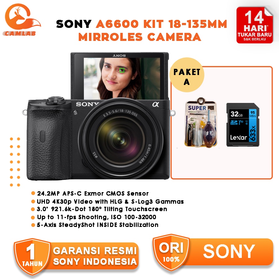 Jual Sony A6600 Kit 18135mm / Sony Alpha A6600M / Sony Alpha 6600 Kit