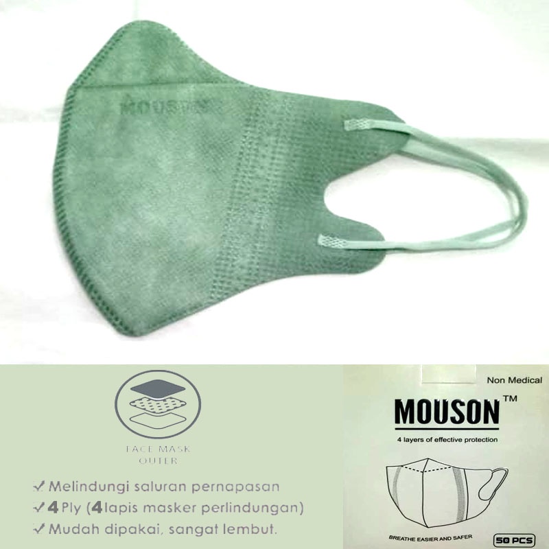 Jual Duckbill MOUSON Masker 3/4 Lapis/Kesehatan No.1 (Isi 50Pcs ...