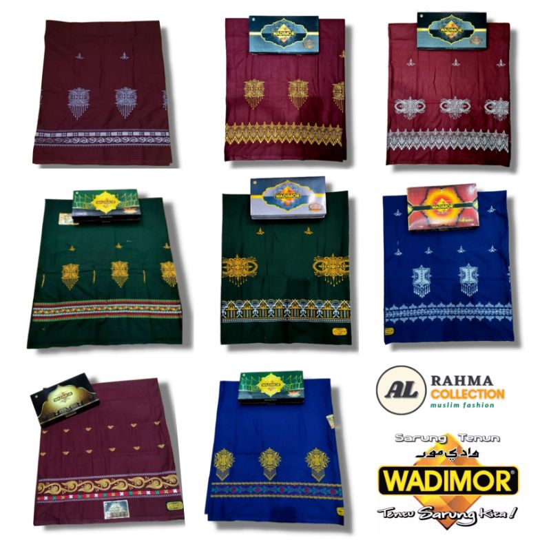 AL RAHMA - Sarung Wadimor Bordir Motif Pintu Aceh Bordir Timbul Sarung Pria Wanita Dewasa Warna Sarung Sholat 100% Bordir Asli