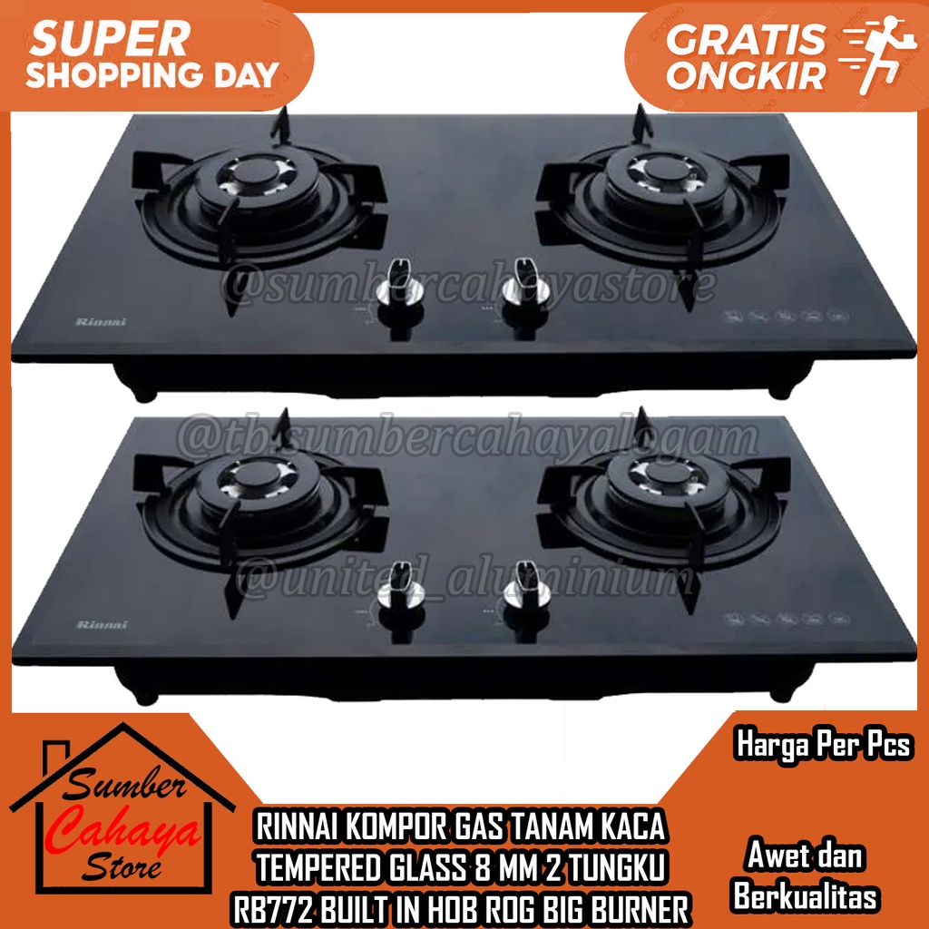 Jual Kompor Tanam Gas Rinnai Rb Rog Kaca Tempered Glass Tungku Built In Hob Safety Device