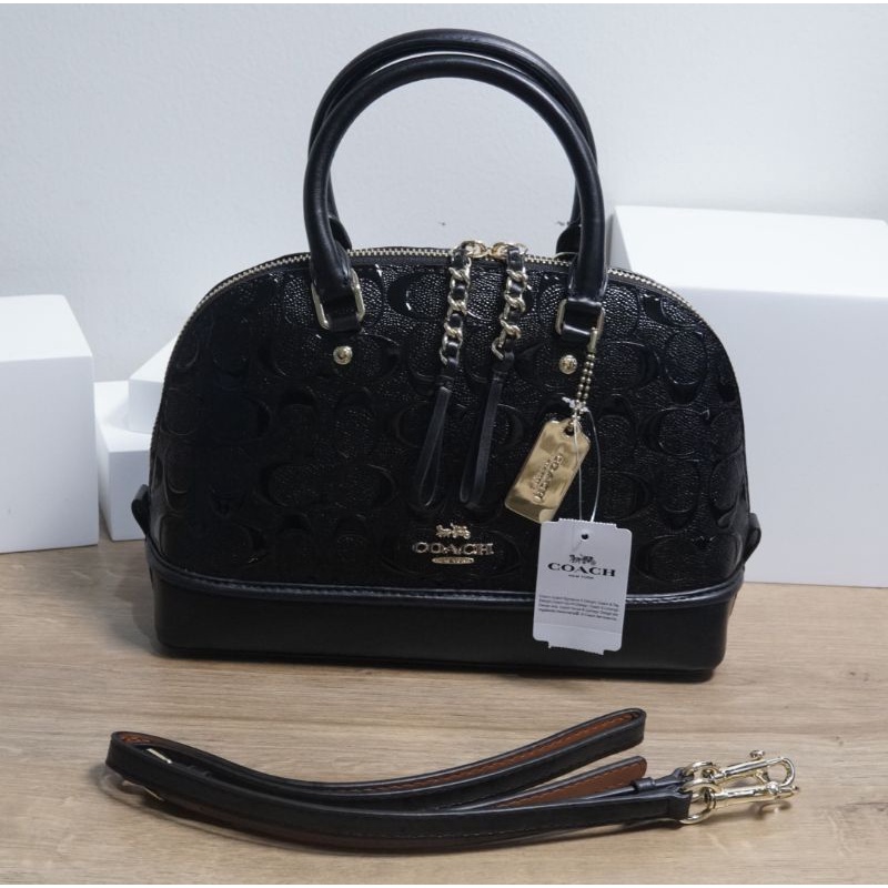 Coach mini sierra embossed on sale black