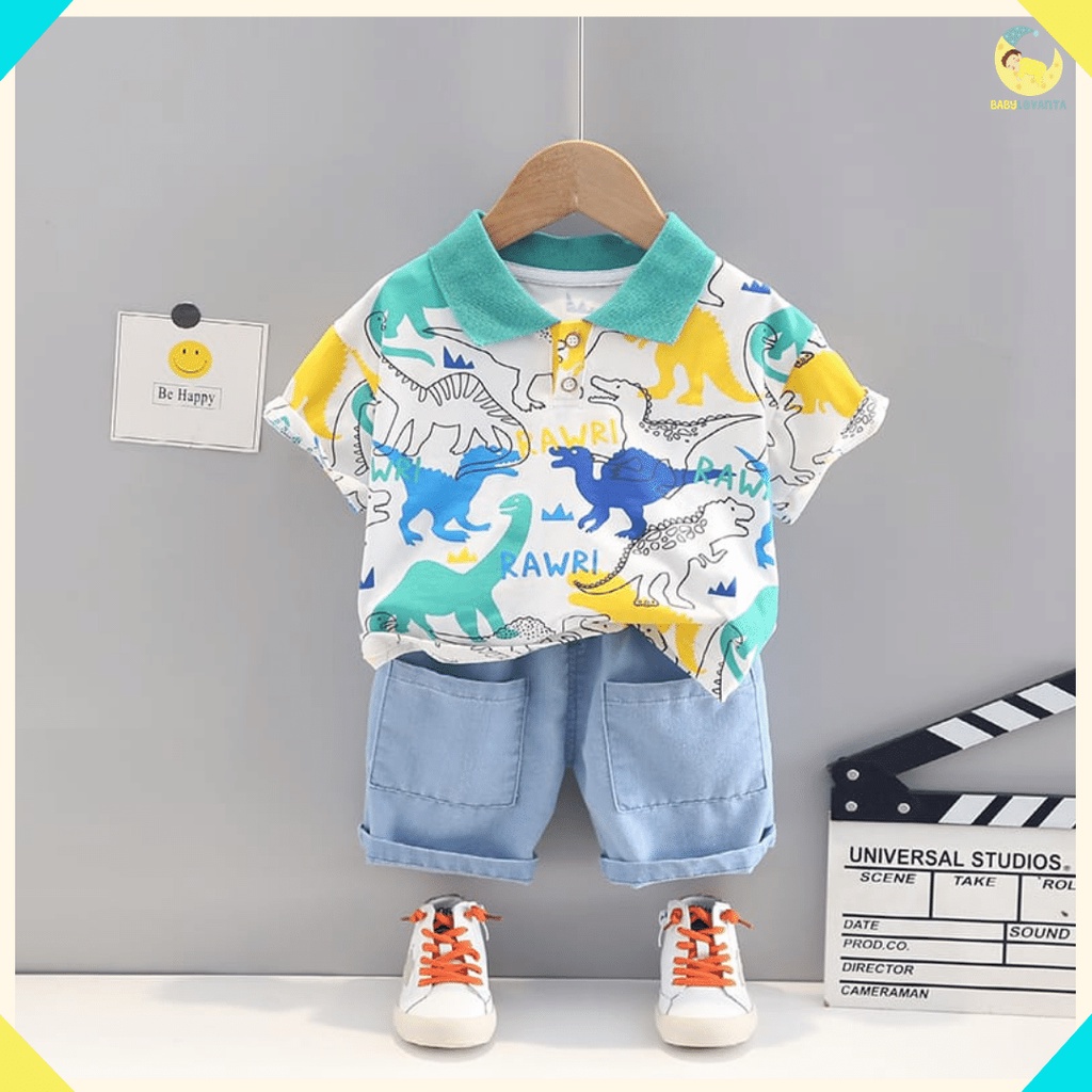 Little M Polo Cns Dino Pakaian Setelan Bayi main image 1