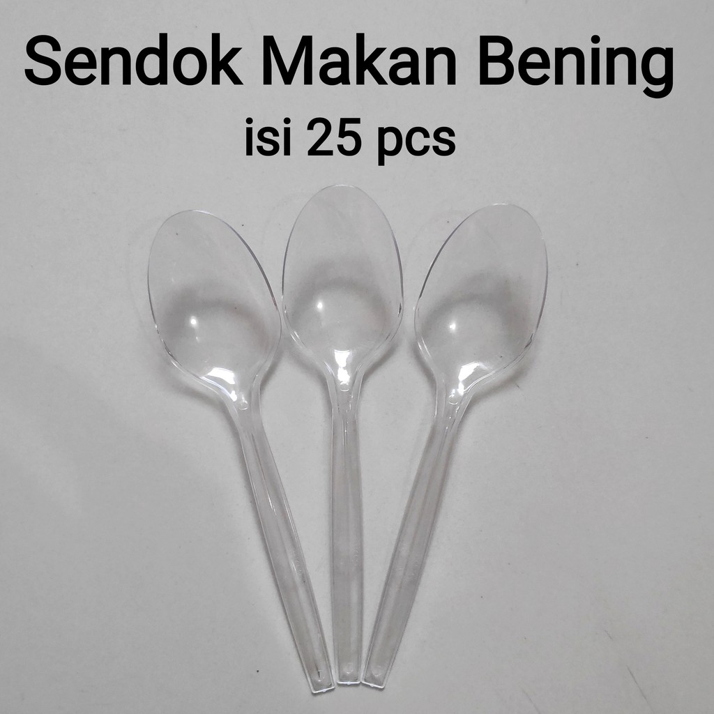 Jual Sendok Plastik bening (isi 25pcs) - sendok plastik - sendok makan ...
