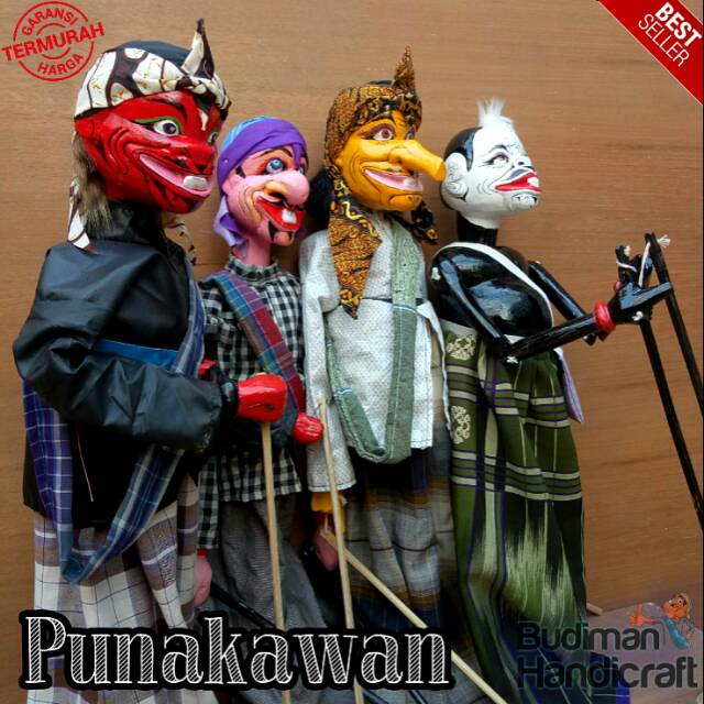 Jual Wayang Golek Punakawan Medium Quality Uk 60cm 1 Set 4pcs Cepot