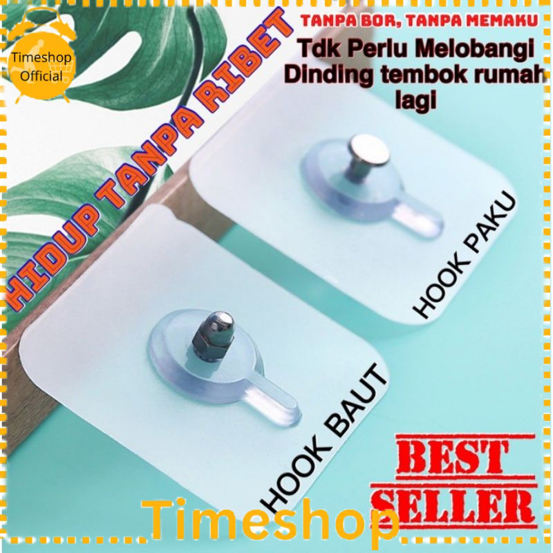 Jual TS Hook Gantungan Rak / Magic Hook Tanpa BOR / MUR Stiker BAUT ...