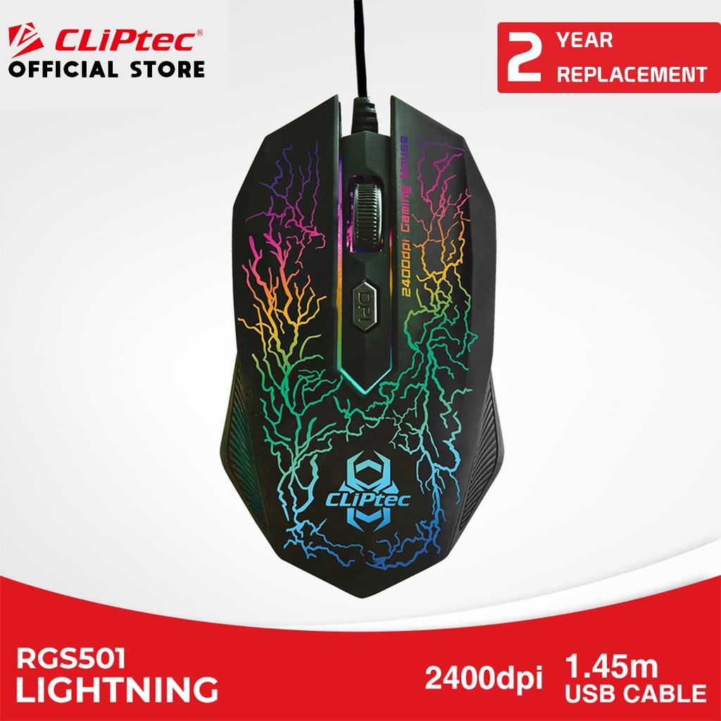 Jual CLIPtec - RGS501 / Lightning / Mouse Gaming Murah / LED 2400DPI ...