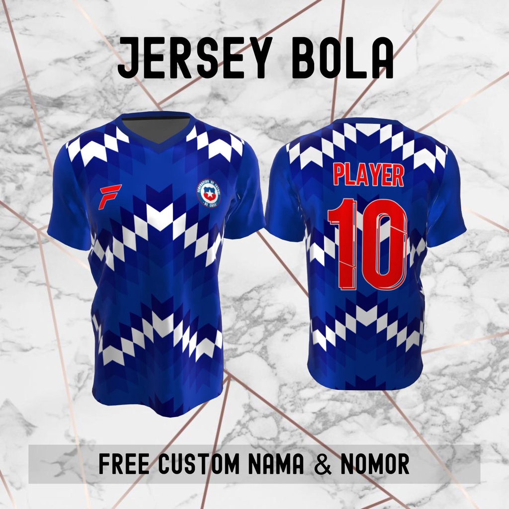 Jual Jersey Chile Timnas Negara Bola Baju Kaos Custom Nama dan Nomor ...