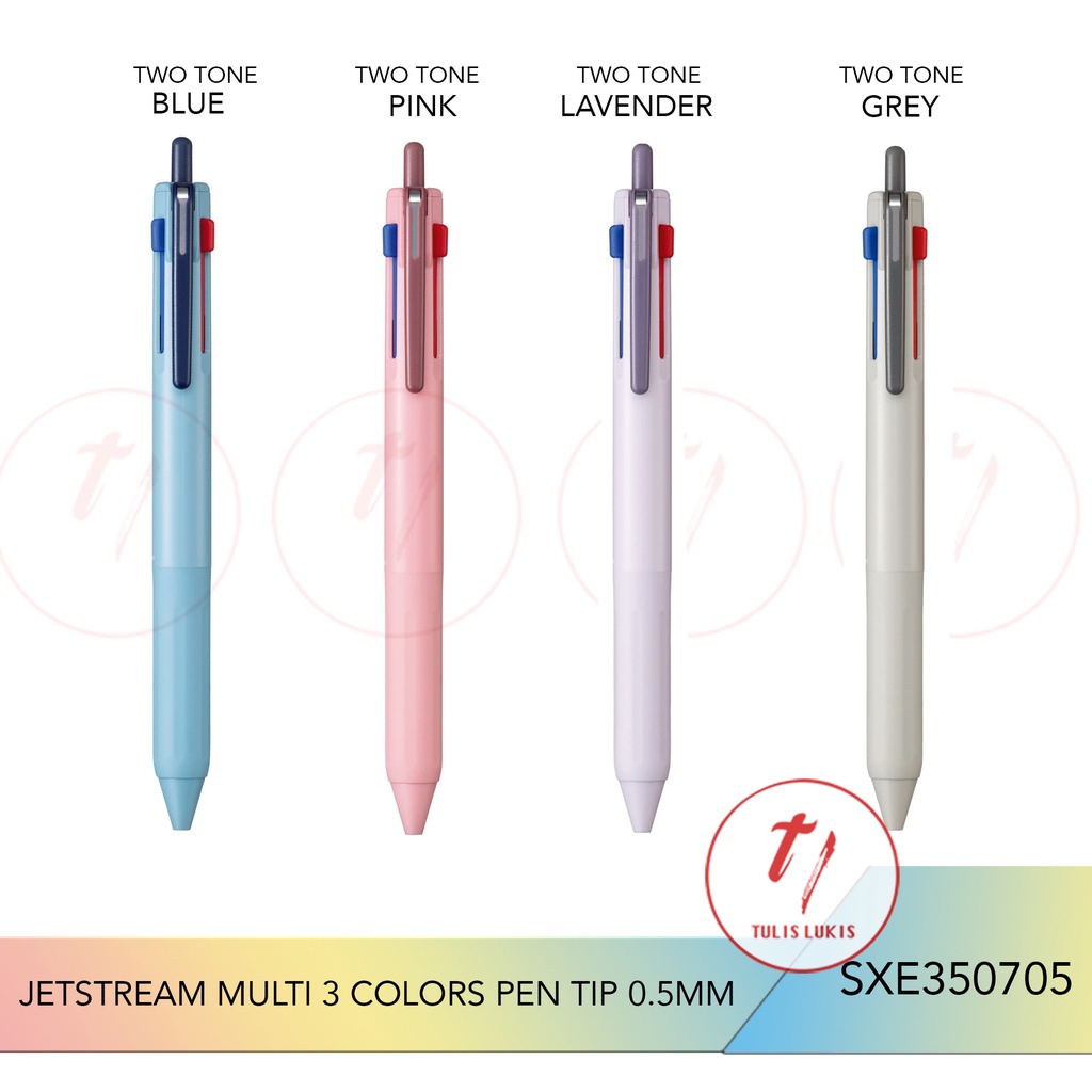 Jual Ballpoint Jetstream Multi Three Color Two-tone body tip 0.5mm ...