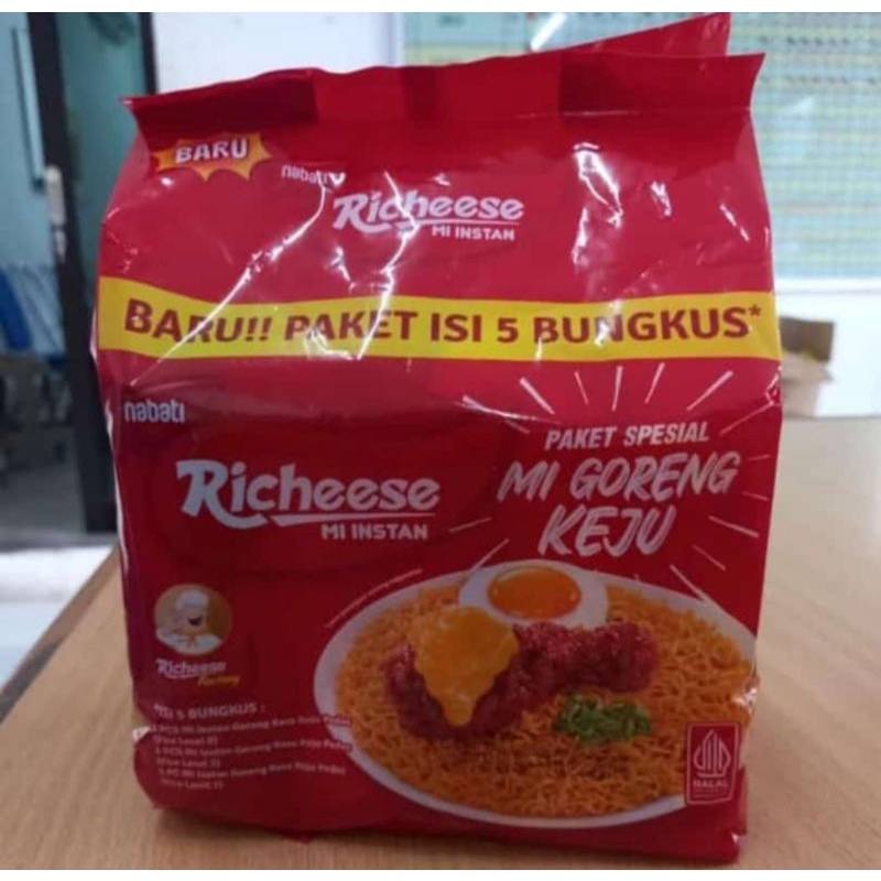 Jual Richeese mie goreng paket bundling isi 5 pcs | Shopee Indonesia