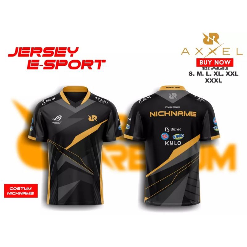 Jual JERSEY RRQ 2021 V neck ( bisa Custom Nickname, logo dan Sponsor ...
