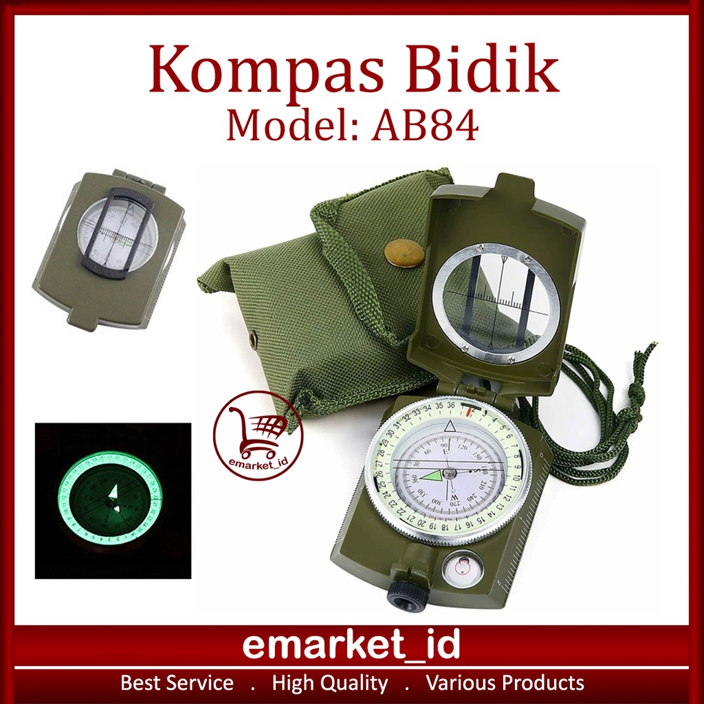 Jual Kompas Bidik Prisma AB84 / Military Compass Lensatic Outdoor ...
