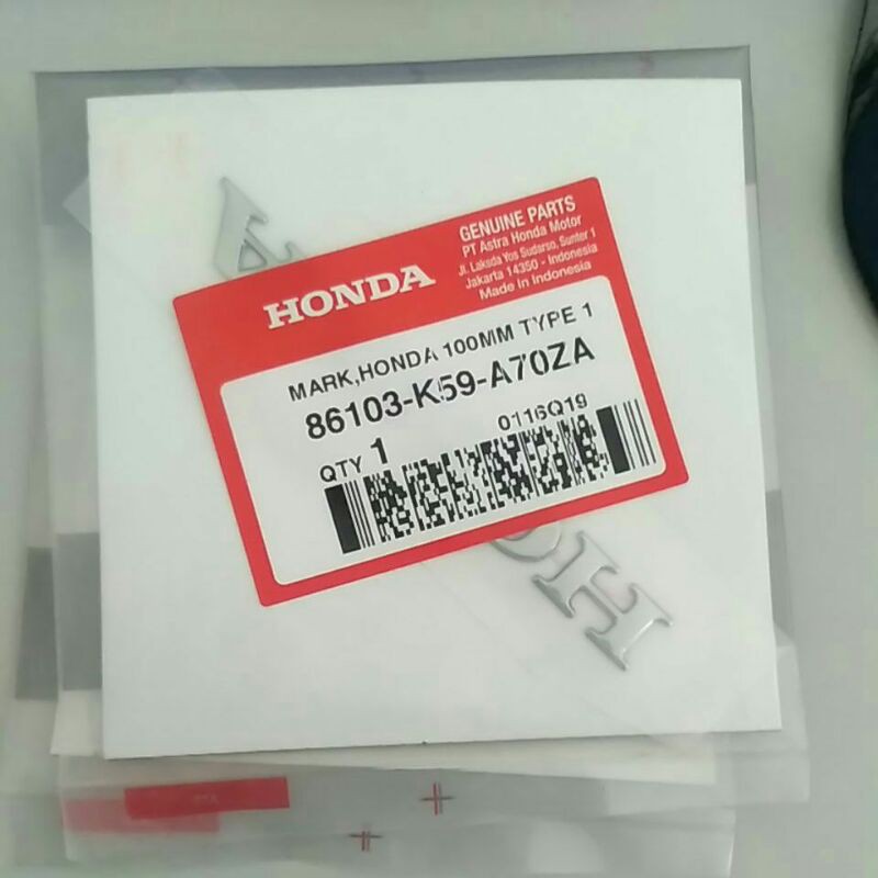 Jual MEREK HONDA / LOGO HONDA / Mark Honda 100MM Type 1 untuk all Beat ...