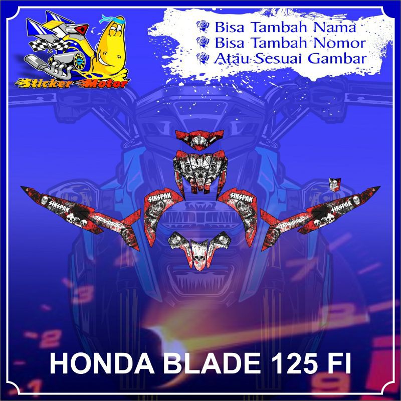 Jual DECAL STICKER HONDA BLADE 125 FI SKULL | Shopee Indonesia