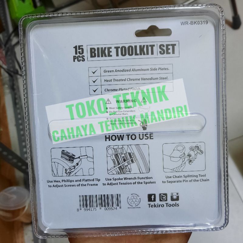 Jual TEKIRO WR-BK0319 kunci sepeda lipat set 15 pcs | Shopee Indonesia