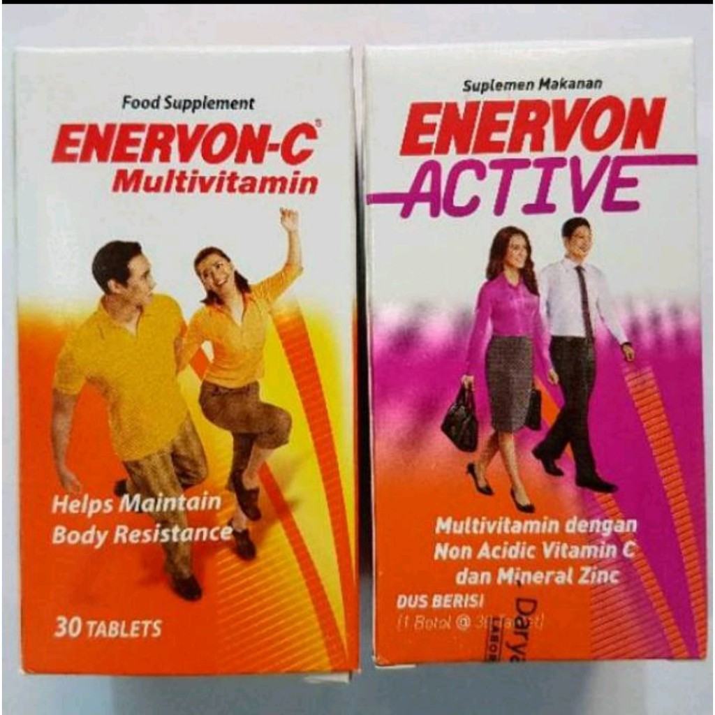 Jual Enervon C Enervon Active Botol Isi 30 Tablet Shopee Indonesia